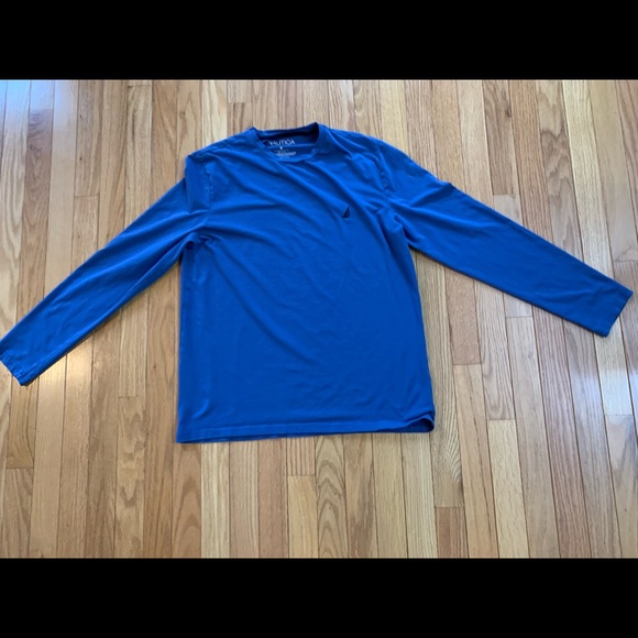Nautica Men’s Performance Long Sleeve Tee Blue Size M - Picture 1 of 5
